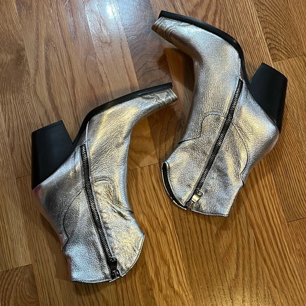 Free People Brayden Western Boot Pewter Size 8 NWT